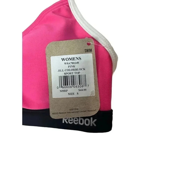 NWT Reebok Jill Colorblock Pink Swimsuit Bikini Top Women's Size Small - Picture 4 of 9